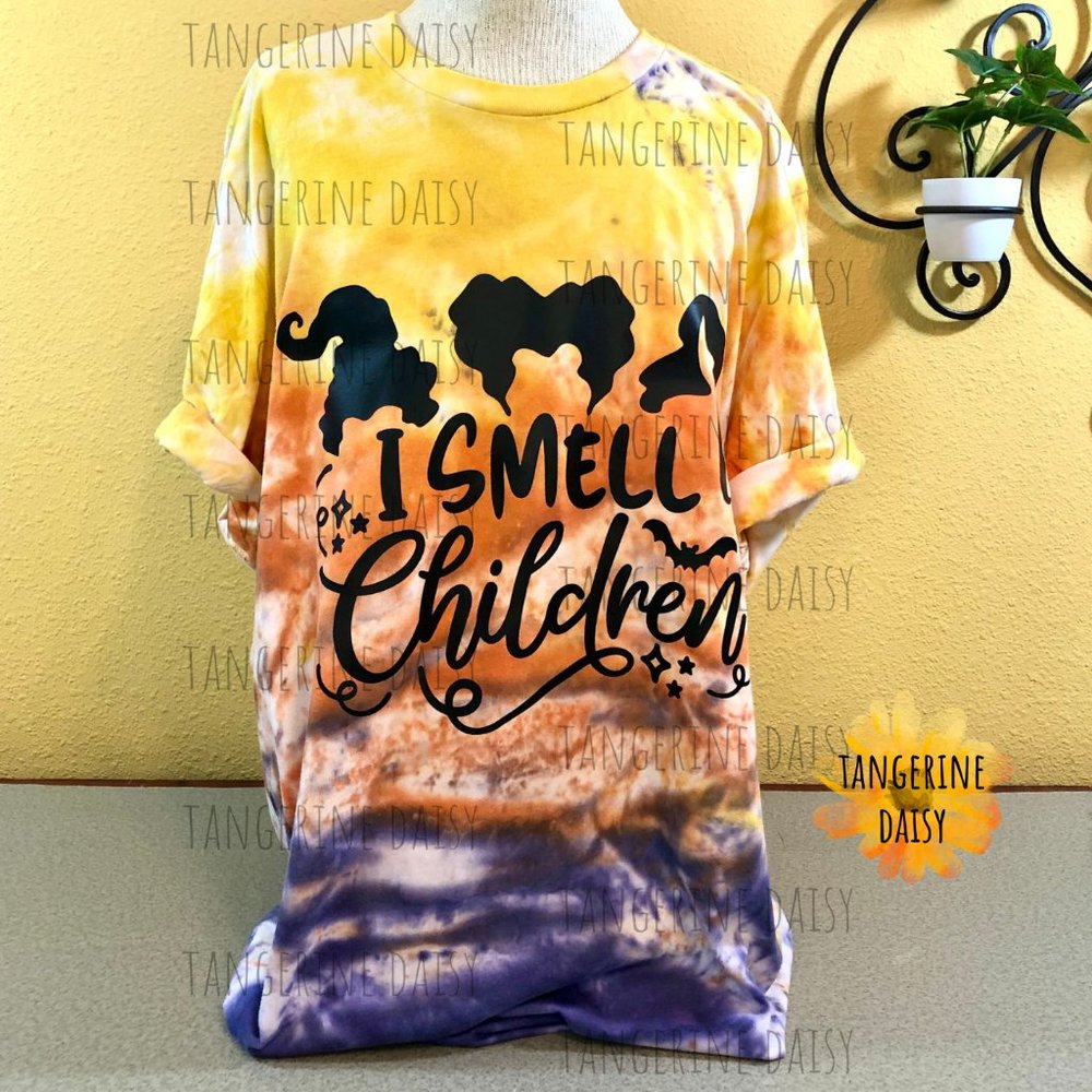 NEW ADULT UNISEX TIE-DYED XLARGE Tee "I Smell Children" Hocus Pocus
